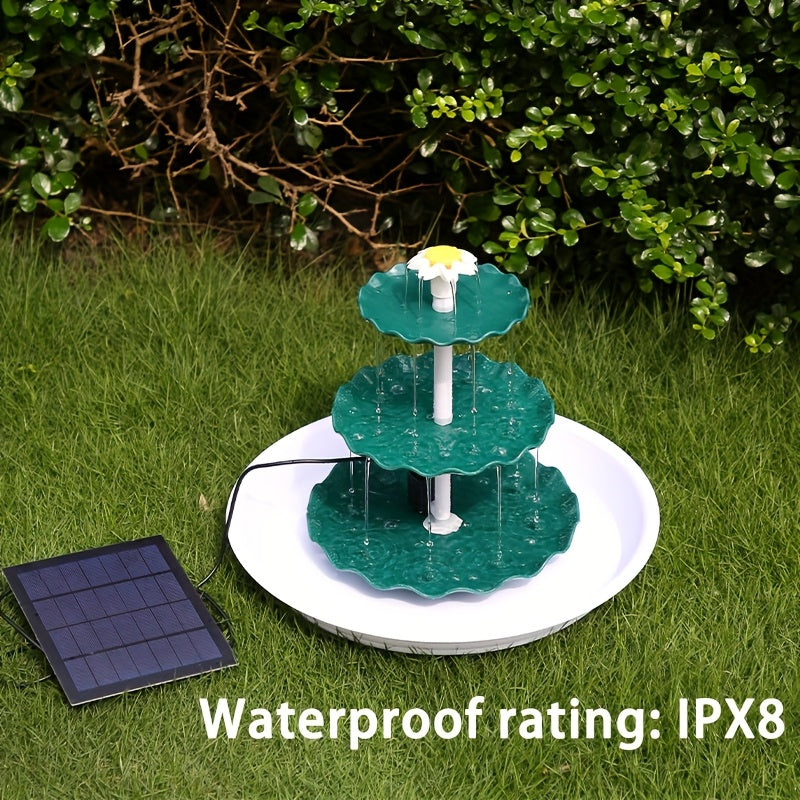 Three-Tier Solar Bird Bath, 6.5W Detachable Solar Fountain, Allows Feeding And Bathing, Suitable for Bird Bathing, Garden Decoration, Outdoor Bird Feeder, Swimming Pool, Aquarium, And Other Scenarios, The Best Gift for Garden Decoration