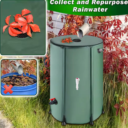 50L/100L/160L/200L Rainwater Collection Tanks, Portable Outdoor Water Tanks, Rainwater Collection System, Container Set with Filter Net and Overflow Device