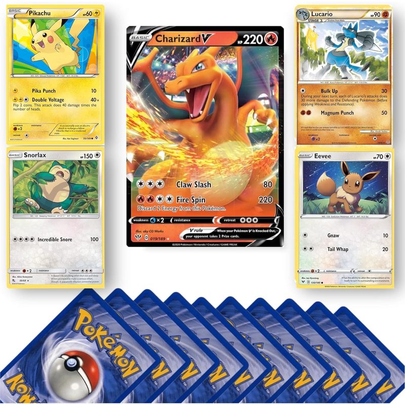 Genuine Pokémon Card Bundle, 20 Cards Including 4 Holo Rare Cards and 1 Ultra Rare EX, V, GX, VMAX, or VSTAR Card