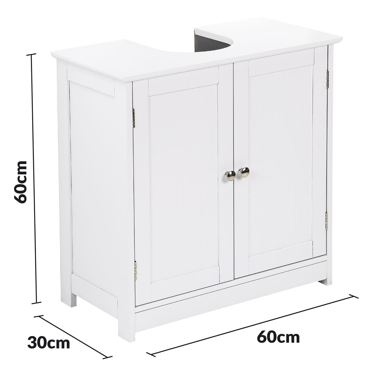 Taylor & Brown Under Sink Bathroom Cabinet Storage Cupboard Organiser Free Standing Wooden Sink Storage Unit Basin with Shelf