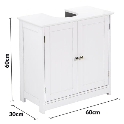 Taylor & Brown Under Sink Bathroom Cabinet Storage Cupboard Organiser Free Standing Wooden Sink Storage Unit Basin with Shelf