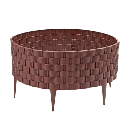 Garden Fencing Set, 4pcs Faux Rattan Effect Plastic Edging, Durable and Weather-Resistant Border for Lawn, Flowerbed, Patio, Driveway, Landscaping Decoration, Easy-to-Install Garden Edging Panels, Decorative Outdoor Fence for Lawn Protection, 2.38m Covera