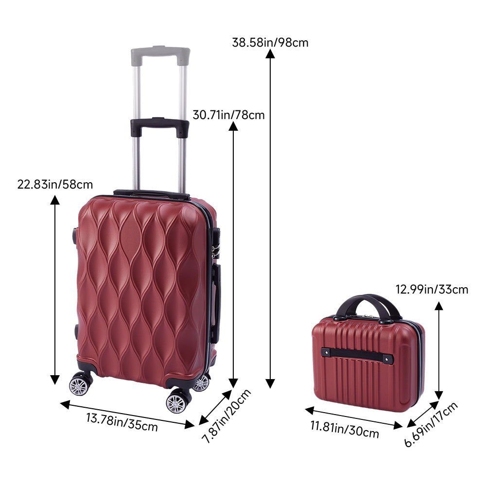 2-Piece Rolling Luggage Set, Travel Suitcase Set with Small Carry-On Case, Versatile Luggage for Daily Travel & Vacation, Sturdy Lightweight Luggage Set with 360° Wheels, Spinner Luggage Set, 20inch+14inch