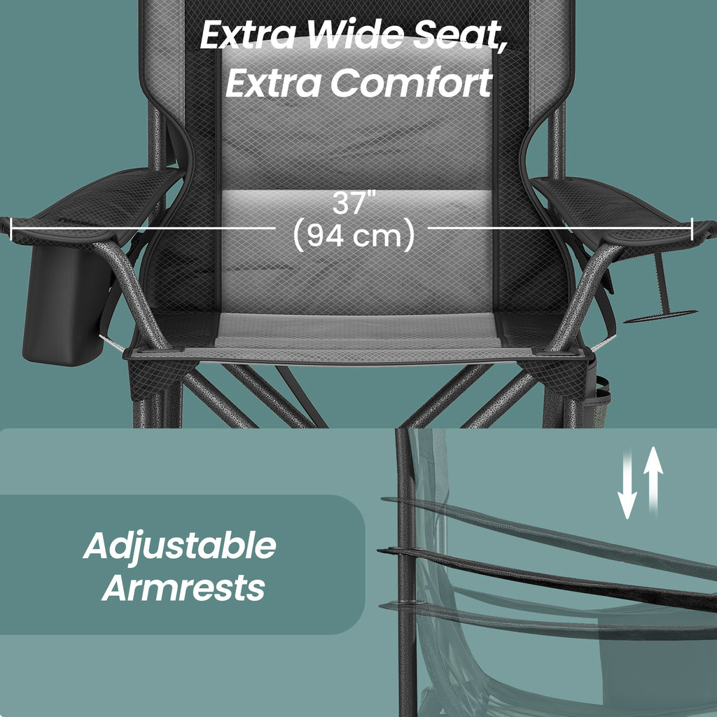 Oversized Folding Camping Chair - Lumbar Support Design