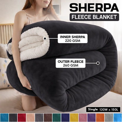 1pc Luxurious Double-Sided Sherpa Throw Blanket – Soft, Warm & Cozy Contemporary Blanket, Machine Washable, Perfect for Couch, Bed, Office & Travel, Ideal Gift