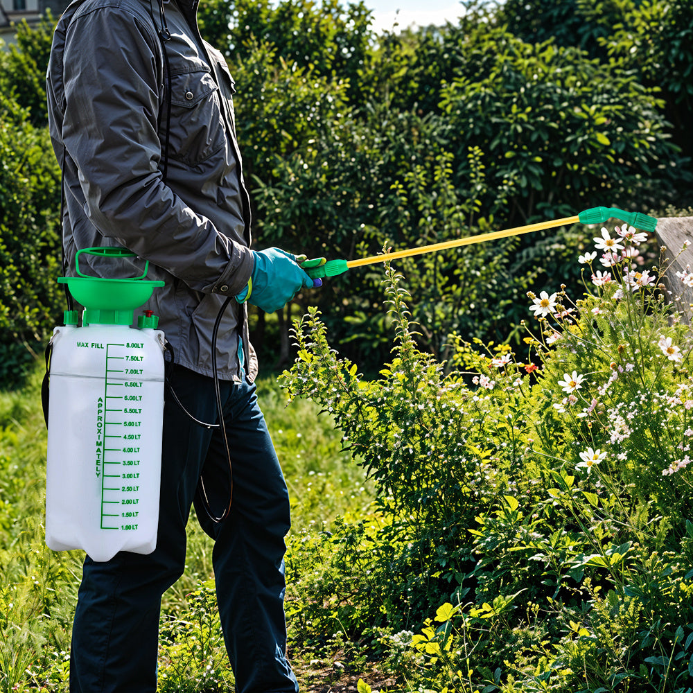 5L/ 8L Green High Pressure Watering Can Manual Shoulder-type Garden Sprayer Pressure Sprayer for Outdoor Plant Pots Lawn Watering