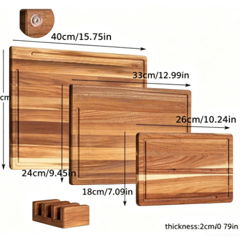 3pcs Cutting Board Set, Essential Kitchen Chopping Board, Camping Gear, Kitchen Decor, Christmas Gift, Professional Cutting Board for Meat, Vegetables, Cheese, Fruit, Kitchen Gadgets & Accessories