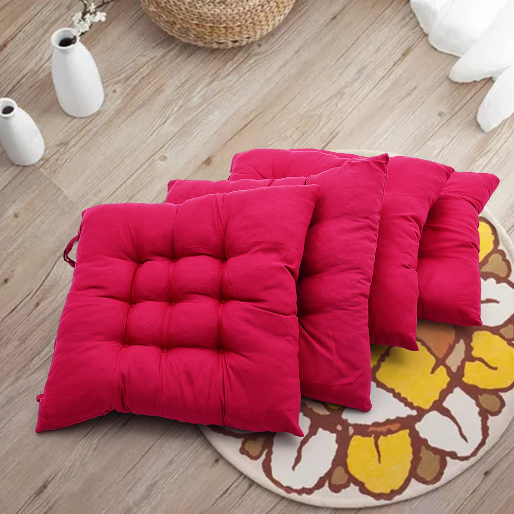 4pcs Solid Coloured Chair Cushions - Machine Washable and Durable, with A Knitted Design for Comfort and Support, Suitable for Garden, Dining and Office Chairs 40*40*5 Cm, Multi-colour Choice
