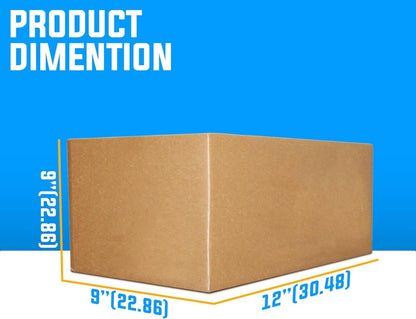 Cardboard Parcel Boxes 12x9x9" Brown Single Wall Shipping Postal Boxes Easy Assemble Pack of 10/20/25/50 – Moving, Mailing & Gift Packing