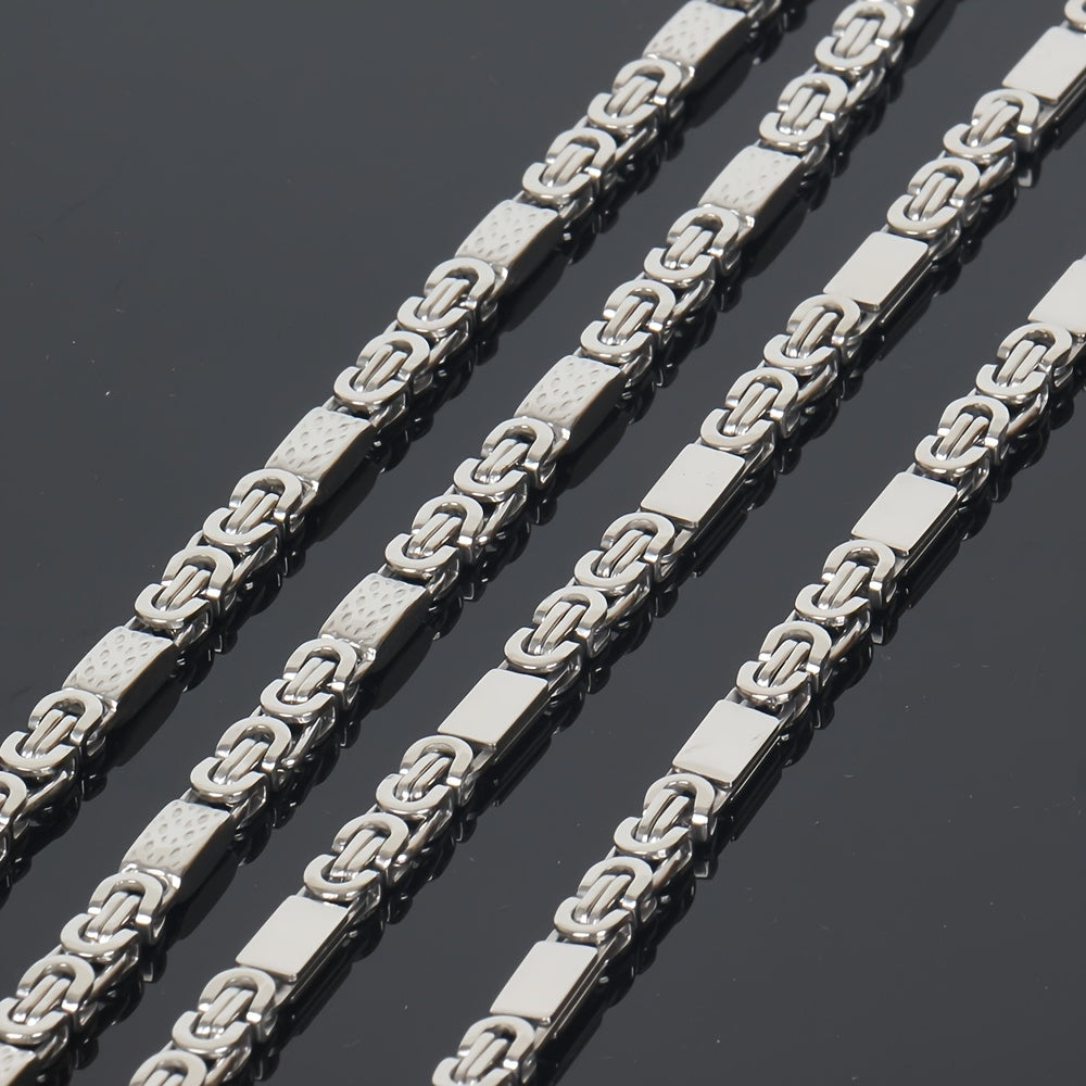 6 mm Flat Cuban Chain Necklace and Bracelet Set