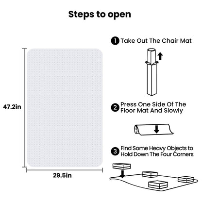PVC Clear Chair Mat Non Slip Office Chair Desk Mat Floor Computer Carpet Protector Plastic Clear