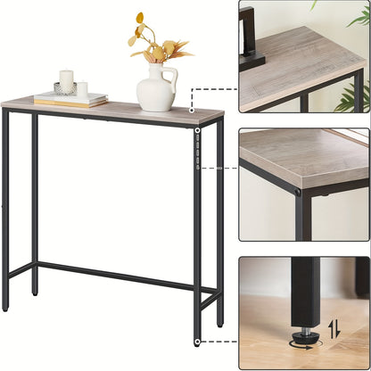 Entryway Table, Console Table, Hallway Entrance Table Sofa Table Behind Couch, for Living Room, Entryway, Easy Assembly, Accent Table, Rustic Brown And Black, Greige And Black