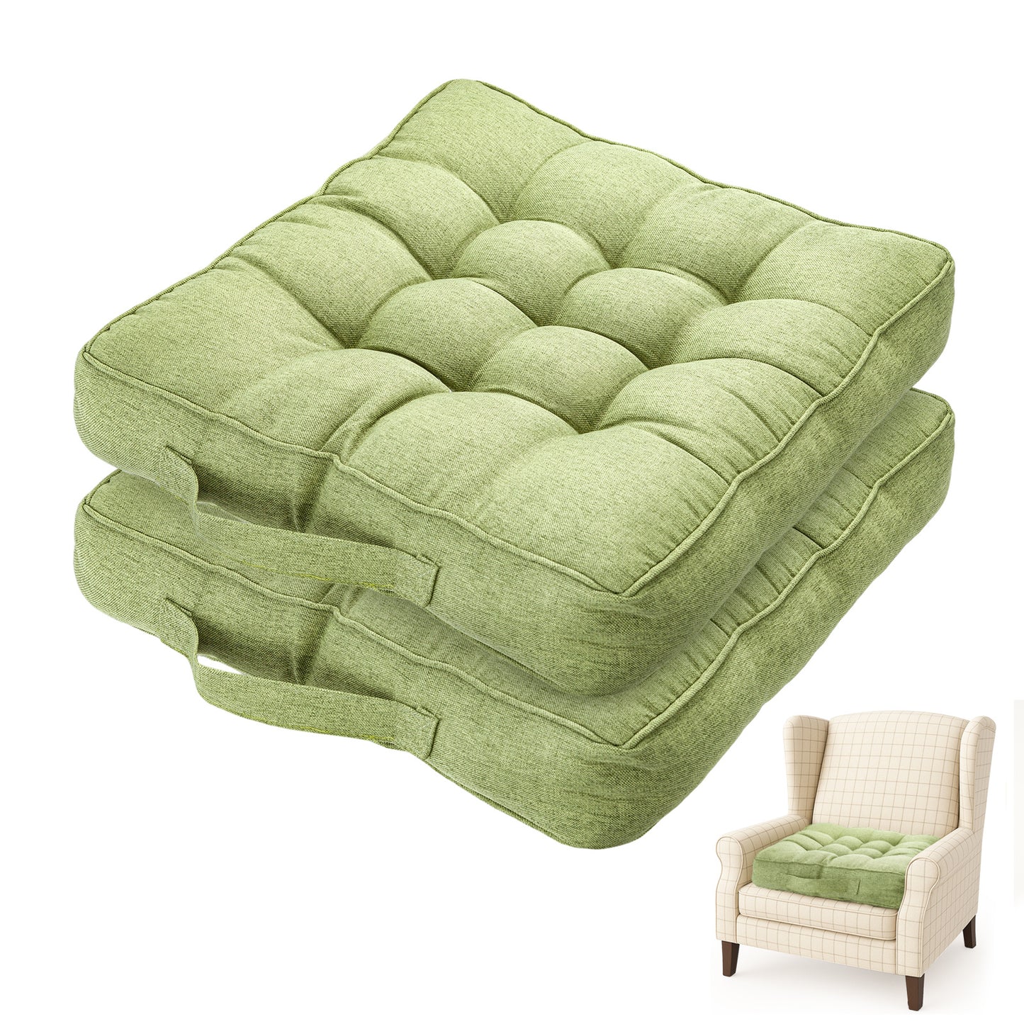 Chair Cushions Tufted Garden Kitchen Chair Cushion with Handle Strap Comfortable Chair Pads for Dining Room Kitchen