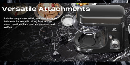 SUPERLEX 3-in-1 Stand Mixer 5L with 8 Speeds, Kitchen Machine with Pulse with Dough Hook, Whisk, Eggbeater Attachment for Baking Cake Bread 1300W
