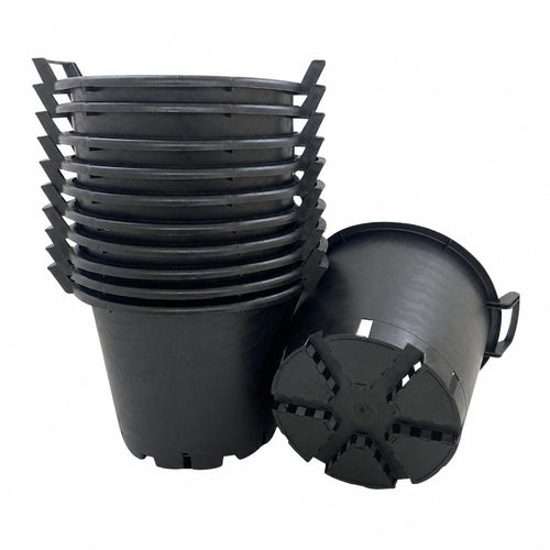11 x Heavy Duty 30L Large Plant Pots Garden Potato Containers Buckets (Pack of 11) 30 Litre Plastic Planters for Outdoor Plants - Large Planter Pots for Gardens - Flowers, Vegetables & Trees