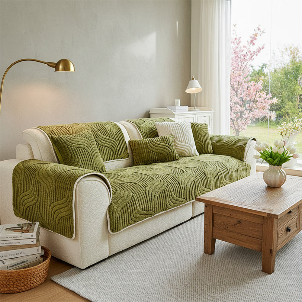 1pc Bohemian Style Soft Plush Sofa Cover, Pet-Friendly Non-Slip Couch Protector Covers, Machine Washable Polyester, All-Season Comfort for Living Room, Bedroom, Office Decor, Sectional Sofa Cover| Warm Home Decor| Machine Washable Furniture Protector Cove
