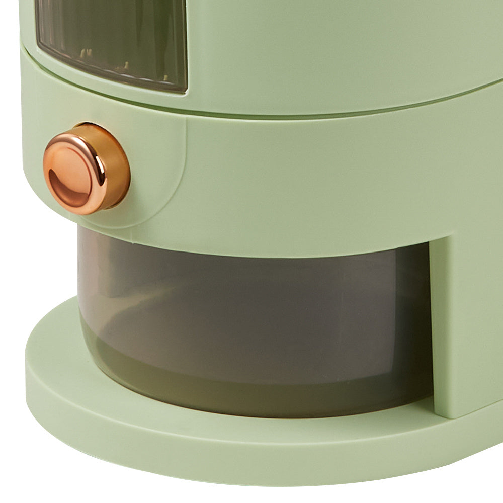 5-10KG Rice Dispenser Type Rice Holder Dispenser Rice Holder Bucket with Measuring Cup for Flour, Beans, Rice, Cereal, Pet Food, Large Countertop Grain Storage Container, Green
