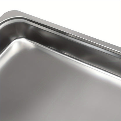 4pcs Stainless Steel Insulated Buffet Tray Set - High-grade Glass Lid + Removable Non-slip Feet, Essential for Banquet/ buffet/ wedding/ picnic, Easy to Clean and Save Space, Dual-use for Commercial and Domestic Use