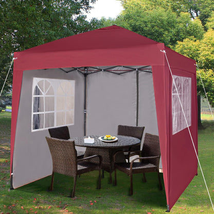 Pop-up Gazebo 2m x 2m With Sides Silver Protective Layer Waterproof Marquee Canopy