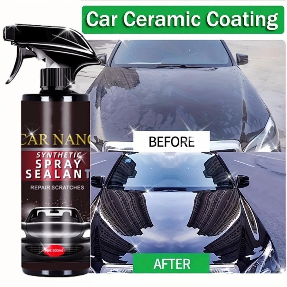 Nano Ceramic Coating Spray 500ml Hydrophobic Car Wax Polish Liquid Crystal Coat Scratch Repair Spray for Long-Lasting Shine & Paint Protection on All Vehicles