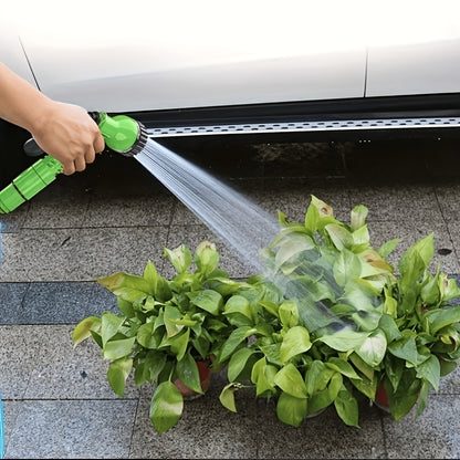 LOVFEN 15.24/30.48/45.72/60.96meter Expandable Flexible Garden Water Hose with 7 Function Spray Nozzle Green