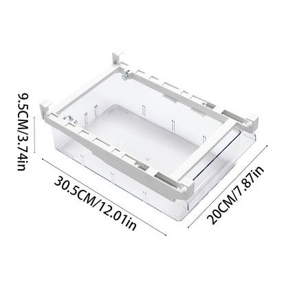 Fridge Organizer Unique Design Pull Out Drawer Bins Fridge Shelf Refrigerator Holder Storage Box Home Organizer, 30.5*20*9.5cm