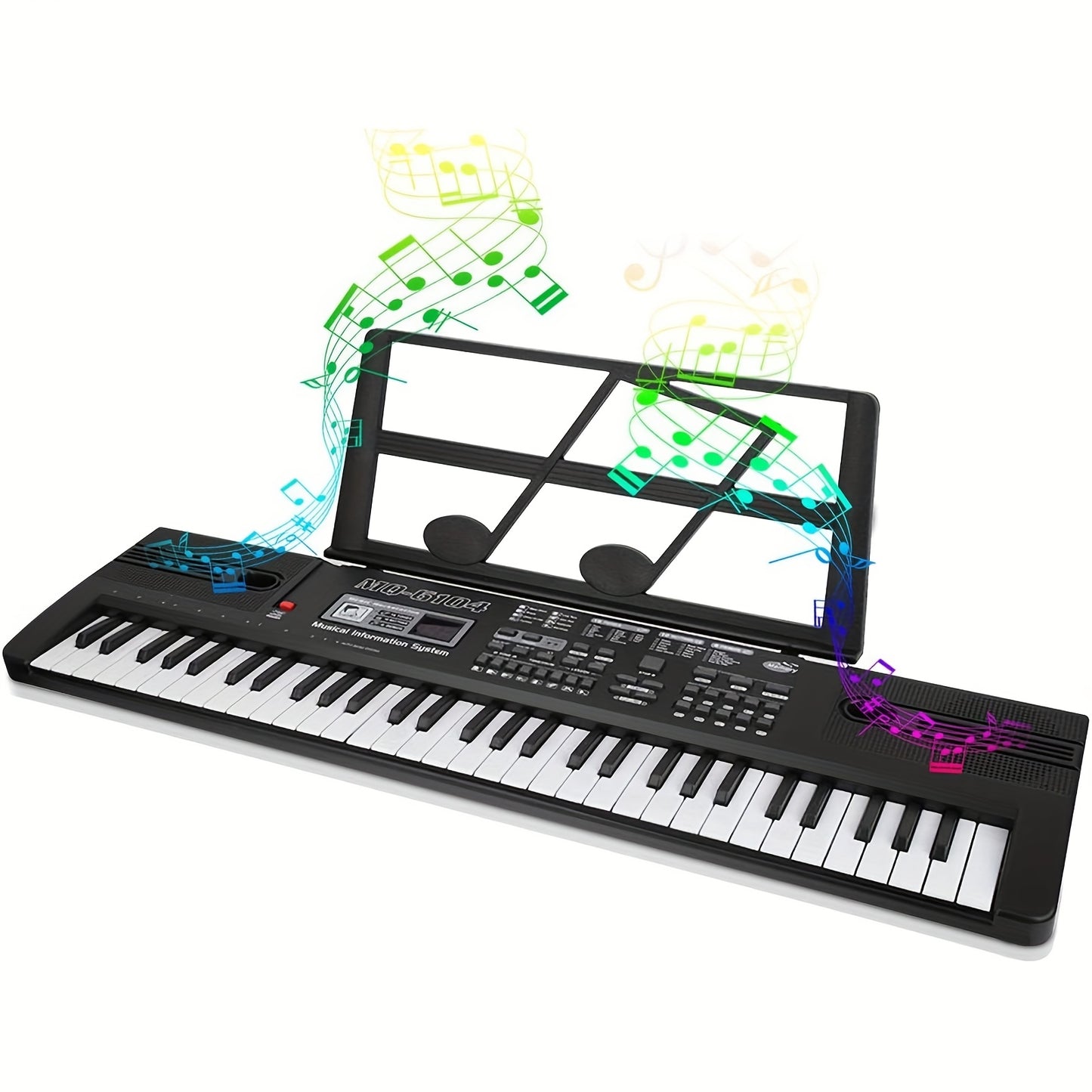 61 Key Digital Piano Keyboard with Microphone, Portable Music Piano Keyboard Electronic Keyboard Multifunctional Key Piano Musical Instrument Keyboard for Piano Music Teaching Birthday Gifts Beginner (With LCD Display)