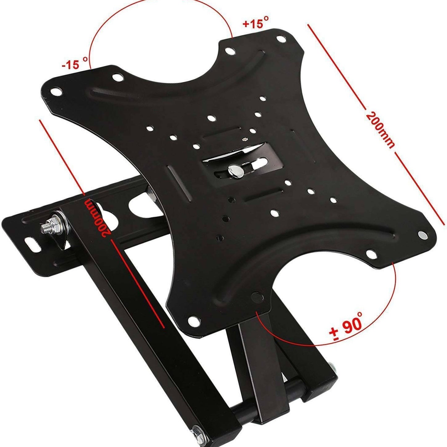 TV Wall Bracket for 10" to 42" Heavy Duty TV Mount Bracket Adjustable TV Wall Mounted Holder with Swivel Tilt Motion Arm for Flat TV Curved TV up to 30kg Max VESA 75x75mm to 200x200mm