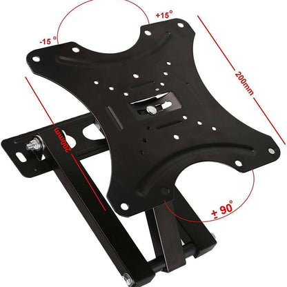 TV Wall Bracket for 10" to 42" Heavy Duty TV Mount Bracket Adjustable TV Wall Mounted Holder with Swivel Tilt Motion Arm for Flat TV Curved TV up to 30kg Max VESA 75x75mm to 200x200mm