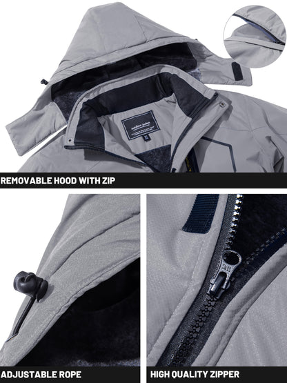 Men's Winter Warm Jackets Fleece Lined Coats Hooded Thermal Outdoor Thick Jacket Heavy Sport Hiking Jogging Camping Fishing Climbing Traveling Skiing Snowboarding Casual Parka