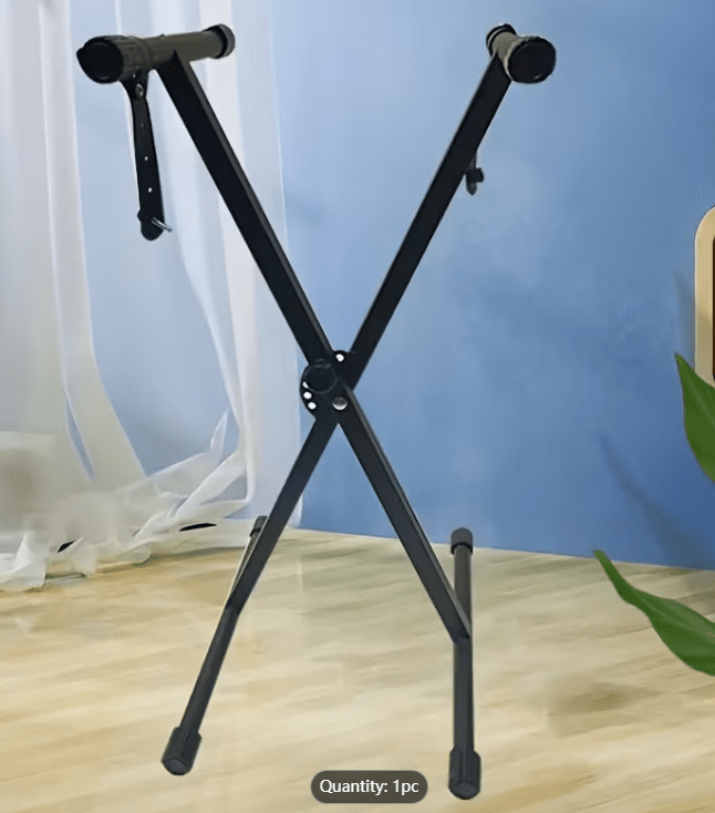 33-97cm Keyboard Stand with Locking Strap Adjustable X Frame Music Piano Keyboard Stand Portable Single Braced Electric Piano Stand with 7 Adjustable Height Positions Holds up to 20kg