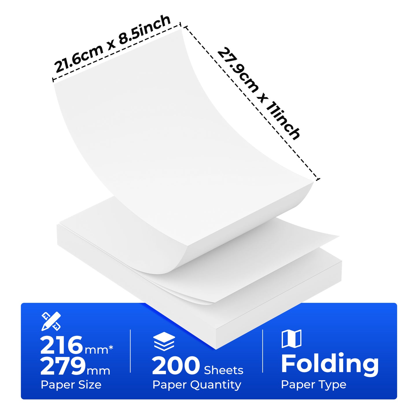 100-Sheet A4 Thermal Paper/200-Sheet A4 Thermal Paper, 8.5*11 Inches, A4-Size Sheet Thermal Paper, Multi-Purpose Thermal Paper Compatible with Portable D810B Thermal Printers for Office Contracts, Resumes, Agreements And Homework