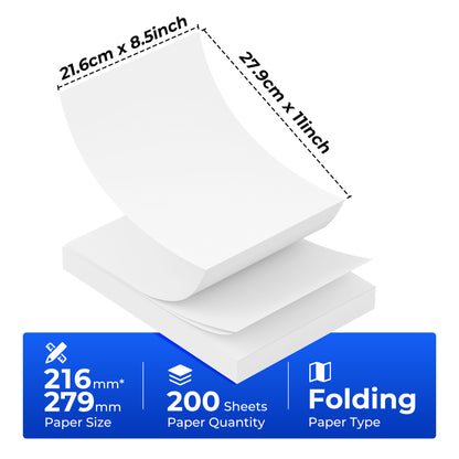 100-Sheet A4 Thermal Paper/200-Sheet A4 Thermal Paper, 8.5*11 Inches, A4-Size Sheet Thermal Paper, Multi-Purpose Thermal Paper Compatible with Portable D810B Thermal Printers for Office Contracts, Resumes, Agreements And Homework