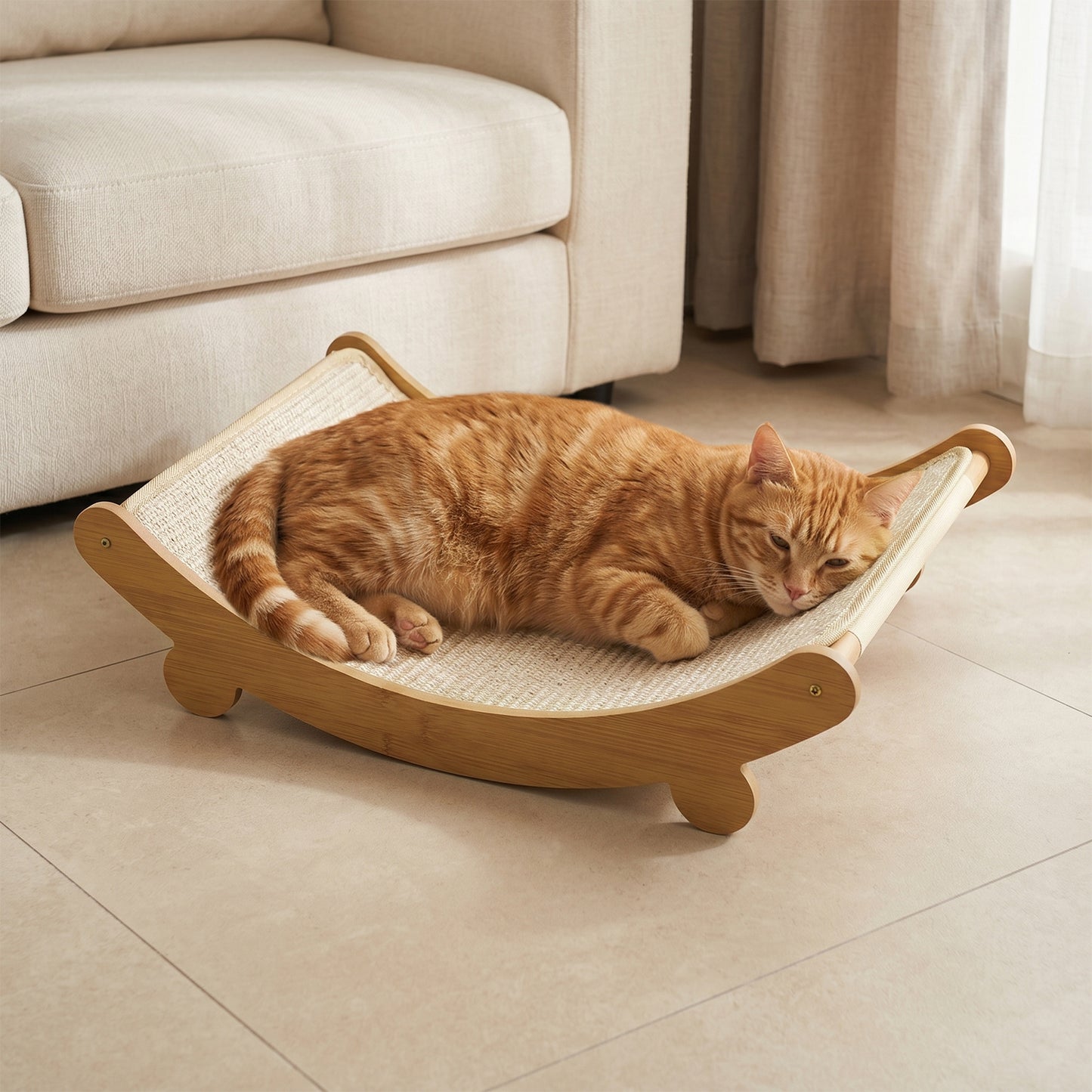 Sisal Hemp Ventilated Cat Scratch Board, U-shaped All Season Universal Leisure Chair, Wear-resistant, Stable and Easy To Clean, No Debris Falling Off Leisure Chair, Cat Claw Board