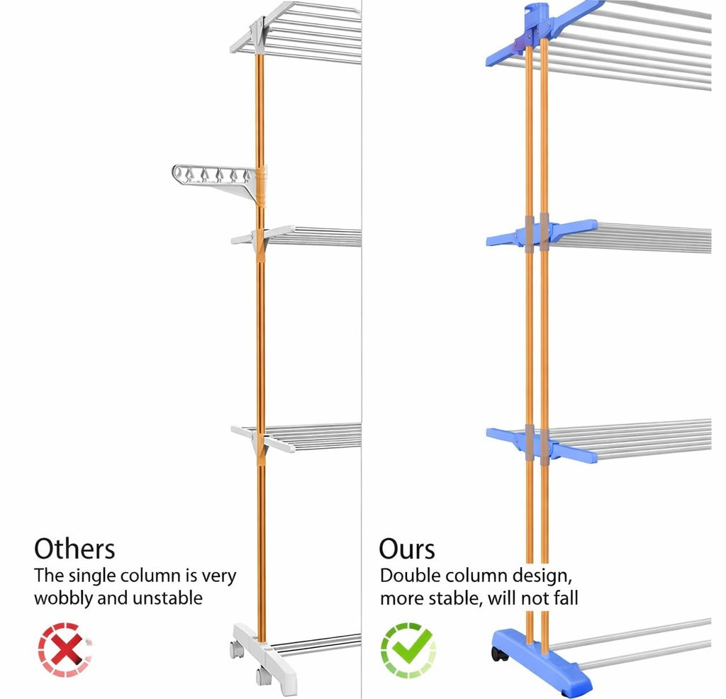 4 Tier Extra Large Clothes Airer Indoor Foldable Outdoor Laundry Dryer Rack Line Hangable Hanger Racks