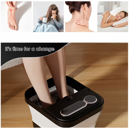 Foldable Foot Spa Massager with Heat Bubbles & Temperature Control – Touch Screen 6 Rollers Pumice Stone – Relaxing Foot Soak Gift