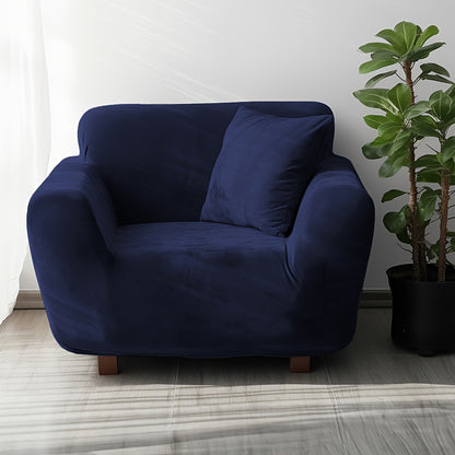 Sofa Cover Velvet Plush Thick High Stretch Elastic Fabric L Shape Sofa Slipcover Couch Cover 1 2 3 4 Seater Polyester Spandex Furniture Protector Cover Include Pillowcase for Living Room