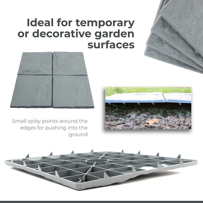 Garden Stepping Stones Stomp Garden Tiles Stepping Plastic Hard Wearing Durable (Pack Of 4)