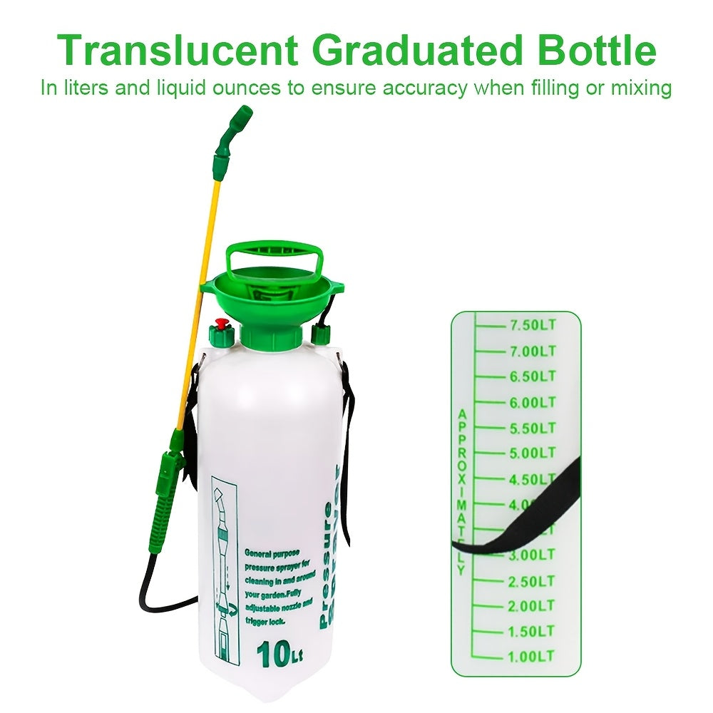 1pc 5/8/10L Multi Pressure Sprayer | Car Fence Sprayer Cleaner | Water Pump Sprayer | Garden Weeding Ideal with Weed Killer, Pesticides, Insecticides, Fungicides - Ideal with Insecticides Fungicides