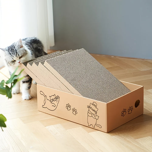 [Cardboard Cat Scratcher Pad] Corrugated Cardboard Pet Cat Kitten Scratcher Scratching Pad Sofa Board Mat