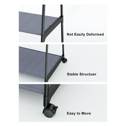 Multifunctional Metal Clothes Hanger with Triangular Wheeled Stand, Mobile Multi-Layer Storage And Organization Rack, Suitable for Home, Kitchen, Wardrobe Organization, Hanging Clothes And Coat Rack - Suitable for Easter, Thanksgiving, Valentine'S Day, Fa