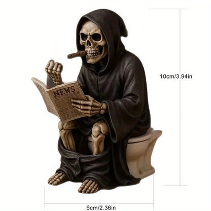 Gothic Spooky Skeleton Skull Middle Middle Finger Reaper Collectible Figurines Quirky Halloween Home Desktop Decor