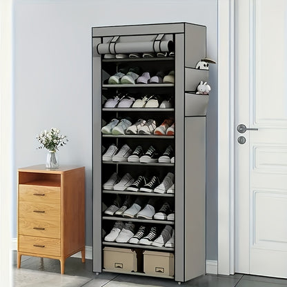 10-Tier Shoe Storage Organizer with a Dust Cover, Space-Saving Entryway Shoe Rack, Easy to Put Together, Ideal for Home Shoe Storage And Closets