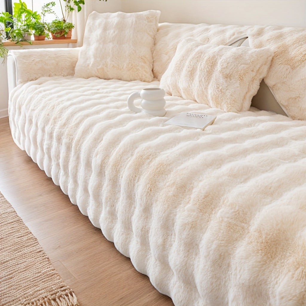Rabbit-Style Plush Sofa Protector – Modular Sizes