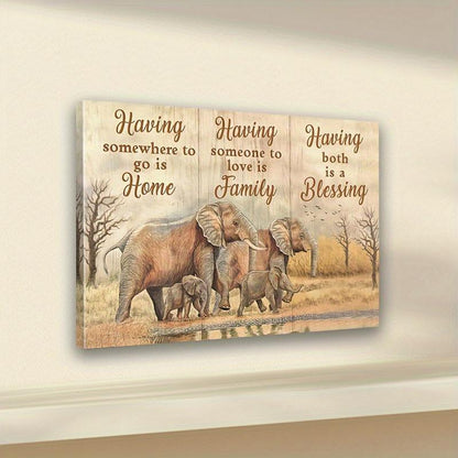 Elephant Family Quote Canvas Wall Art - alternate view 2