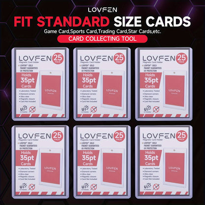 LOVFEN - 35pt Top Load for Cards - 1000 Count(40x25 Pack) - Regular 7.62x10.16 cm Trading Card Topload - Protect Your Baseball And Sports Cards with These Crystal Clear Hard Plastic Sleeves Protectors