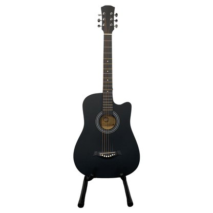 38" Full Size Cutaway Acoustic Guitar with Steel Strings & Carry Bag Hardwood Finish Classical Style Guitar for Beginners & Practice (Black/Blue/Coffee//Natural/Red)