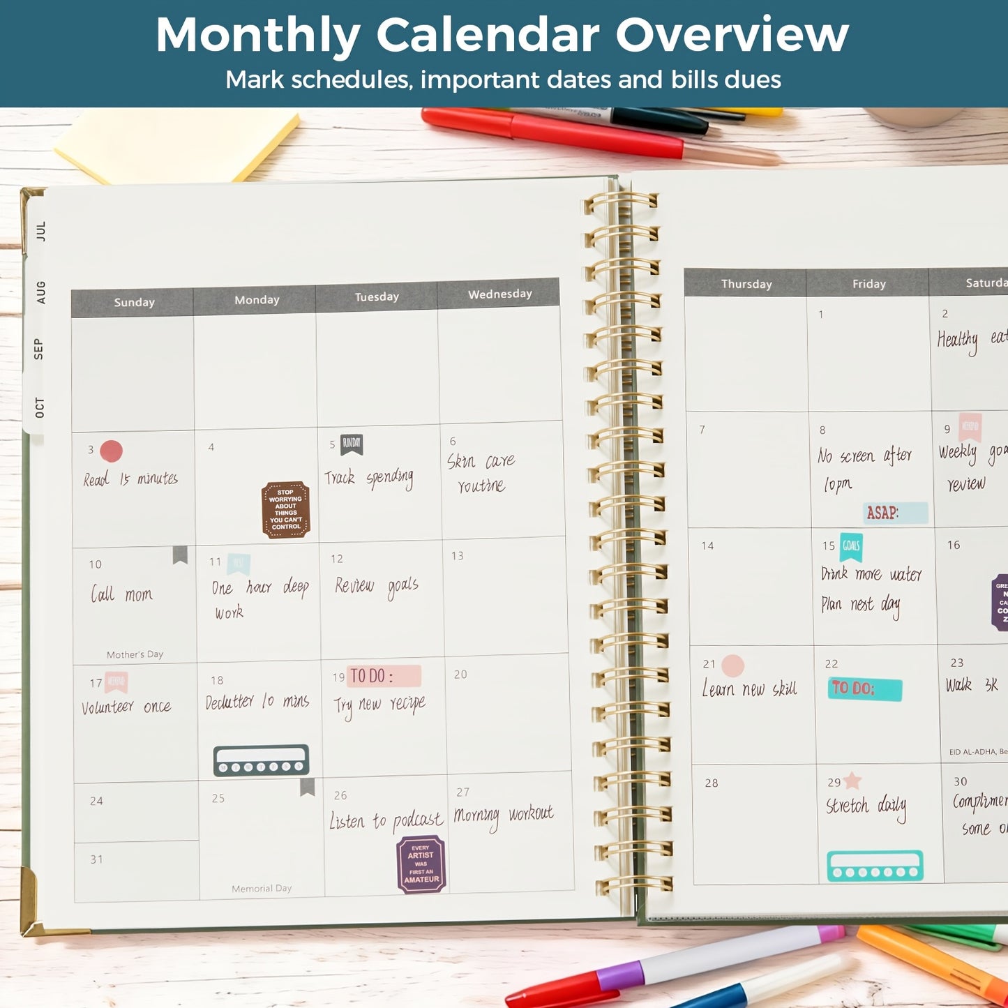 A4 Academic Diary 2026-2027 Week to View, July 2026 - June 2027, Large Weekly & Monthly Planner with Monthly Tabs, 4 Planning Stickers, 21.5 X 28 Cm, Hardcover Planner for School Teacher Student