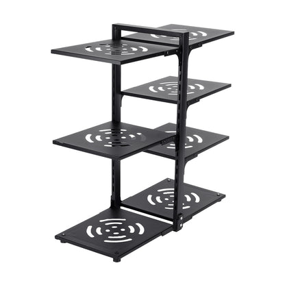 Large capacity independent pot rack cookware rack, baking utensil tray, flat cookware and utensil storage rack, fruit and vegetable rack, space saving floor standing sink shelf, black double-sided 3-layer+4-layer pot rack, high-quality materials - sturdy
