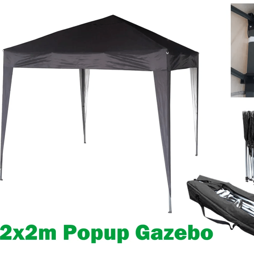 2x2m Pop-up Gazebo Waterproof Outdoor Garden Marquee Canopy No Sides
